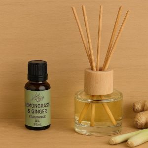 Lemongrass Ginger Reed Diffuser Set for Energizing and Uplifting Home Scents