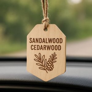Sandalwood Cedarwood Hanging Car Air Freshener Natural Wood Scent for Cars