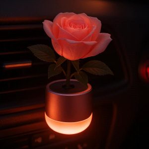 15 Rose Geranium Car Diffuser with LED Lights for Romantic Car Ambiance