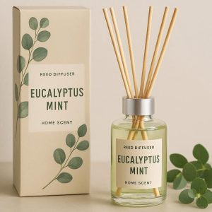 Eucalyptus Mint Reed Diffuser Set for Fresh and Invigorating Home Scents