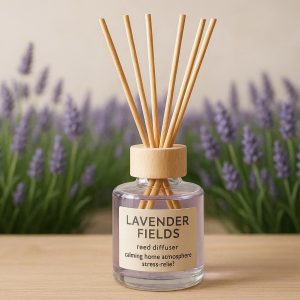 Lavender Fields Reed Diffuser for Calming Home Atmosphere and Stress Relief