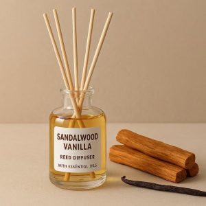 Sandalwood Vanilla Reed Diffuser with Essential Oils for Relaxation