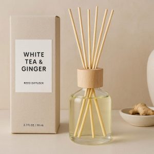 White Tea and Ginger Reed Diffuser Set for a Soothing Ambiance