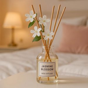 Jasmine Blossom Reed Diffuser Floral Scent for Romantic Bedroom