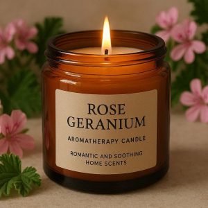 5 Rose Geranium Aromatherapy Candle for Romantic and Soothing Home Scents